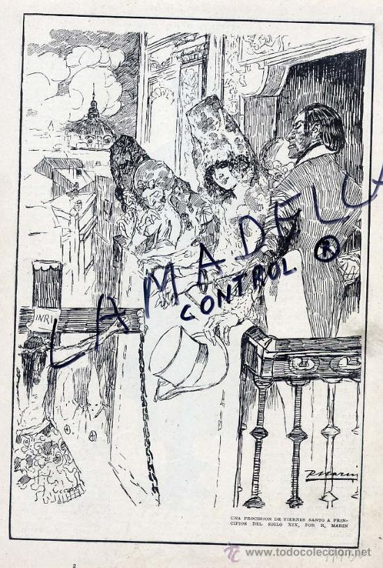 Coleccionismo de Revistas y Peri&oacute;dicos: MARIN  1917 SEMANA SANTA ILUSTRACION HOJA REVISTA