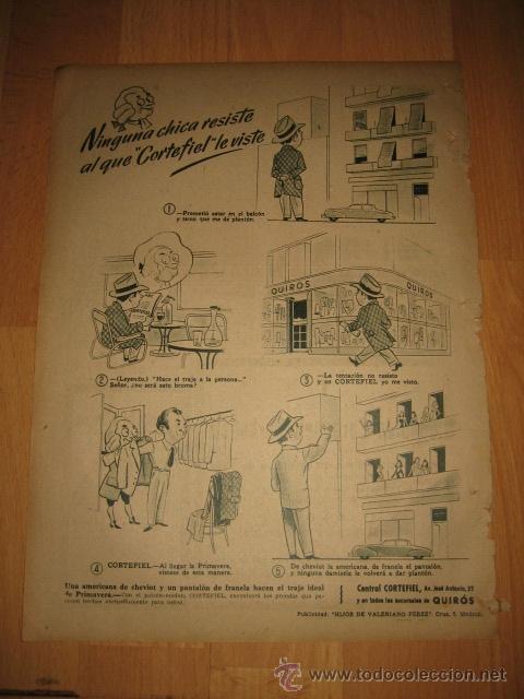 Coleccionismo de Revistas y Peri&oacute;dicos: VI&Ntilde;ETA PUBLICITARIA DE ALMACENES CORTEFIEL HOJA DE REVISTA A B C 1949