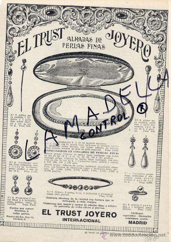 Coleccionismo de Revistas y Peri&oacute;dicos: EL TRUST JOYERO 1917 ALHAJAS FINAS HOJA REVISTA