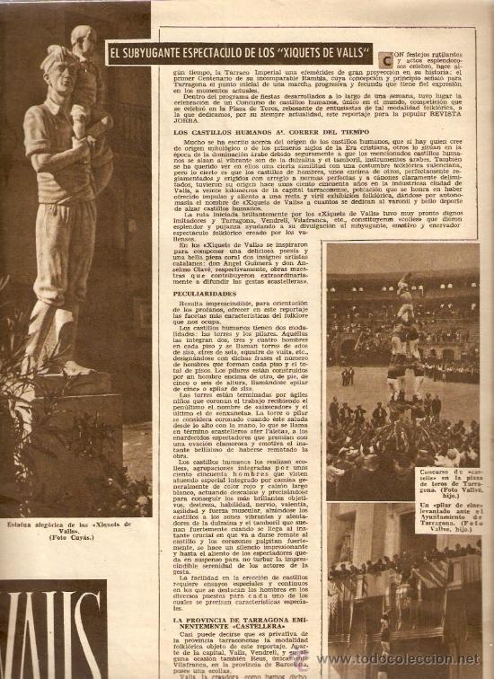 Collezionismo di Riviste e Giornali: A&Ntilde;O 1956.TARRAGONA.CONCURS CASTELLS.VALLS.XIQUETS DE VALLS.CASTELLERS.MOSSOS.VECIANA.GEGANTETS