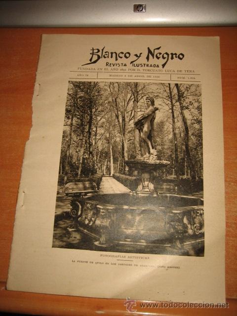 Coleccionismo de Revistas y Peri&oacute;dicos: LA FUENTE DE APOLO EN LOS JARDINES DE ARANJUEZ(FOTO KESTER) HOJA REVISTA BLANCO Y NEGRO 1928