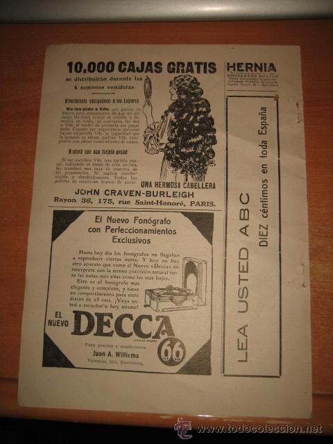Coleccionismo de Revistas y Peri&oacute;dicos: EL NUEVO FONOGRAFO DECCA 66/LA OVAOMALTINA HOJA  REVISTA BLANCO Y NEGRO 1929