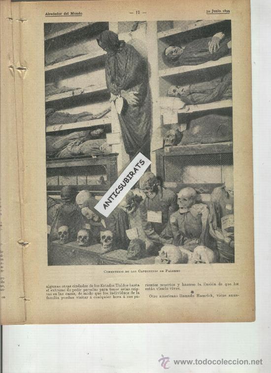 Collection Magazines and Newspapers: REVISTA A&Ntilde;O 1899 MOMIAS CEMENTERIO DE LOS CAPUCHINOS EN ROMA PALERMO EL POLO EN BICICLETA