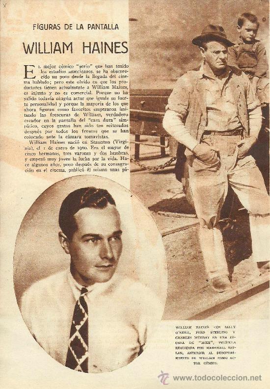 Coleccionismo de revistas y peri&oacute;dicos: * CINE * William Haines ( 3 entregas, completo ) - 1934