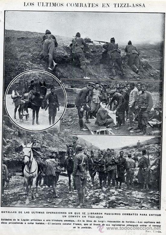 Coleccionismo de revistas y peri&oacute;dicos: MARRUECOS 1924 SOLDADOS LEGION Y TENIENTE CORONEL FRANCO HOJA REVISTA