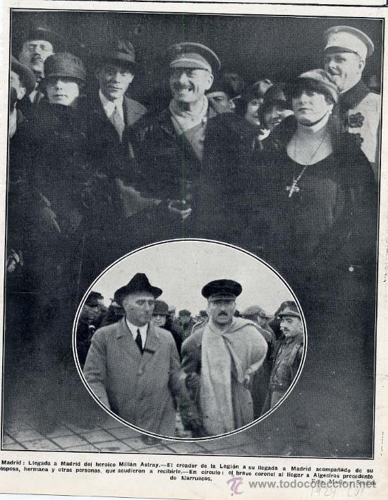 Coleccionismo de revistas y peri&oacute;dicos: MARRUECOS 1924 MILLAN ASTRAY LEGION EN MADRID HOJA REVISTA