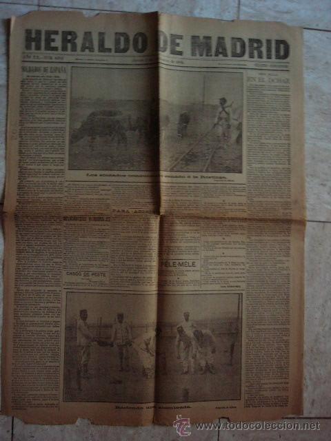 Sammeln von Zeitschriften und Zeitungen: PERIODICO HERALDO DE MADRID. 2/9/1909. SOLDADOS EN ESPA&Ntilde;A