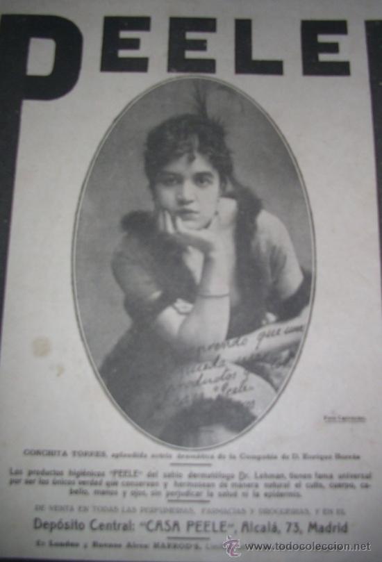 Collezionismo di Riviste e Giornali: Antigua Publicidad Conchita Torres, Enrique Borr&aacute;s. Productos higi&eacute;nicos Peele