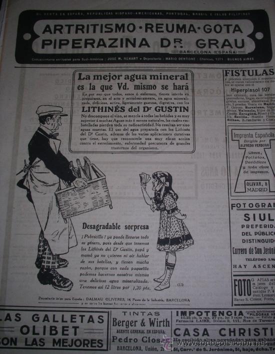 Collezionismo di Riviste e Giornali: Publicidad Antigua. Medicina. Artritismo, reuma, fota, piperazina, Dr. Grau. Barcelona