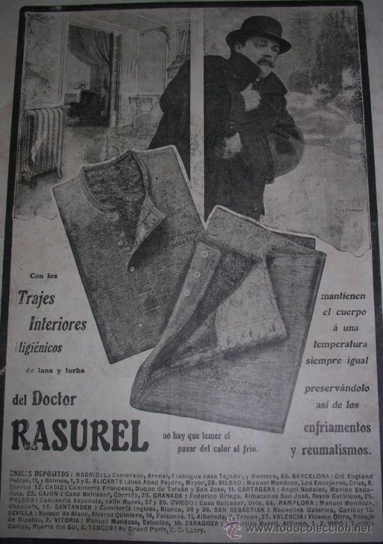 Collezionismo di Riviste e Giornali: Original Publicidad a&ntilde;os 20. Trajes interiores del doctor Rasurel