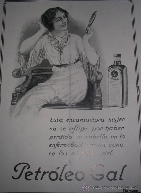Coleccionismo de revistas y peri&oacute;dicos: Original Publicidad a&ntilde;os 20. Petroleo Gal, p&eacute;rdida cabello