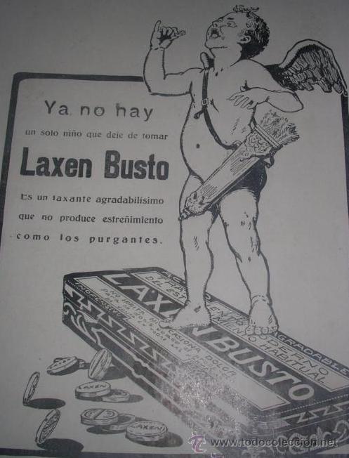 Coleccionismo de revistas y peri&oacute;dicos: Original Publicidad a&ntilde;os 20. Laxen Busto, laxante para ni&ntilde;os