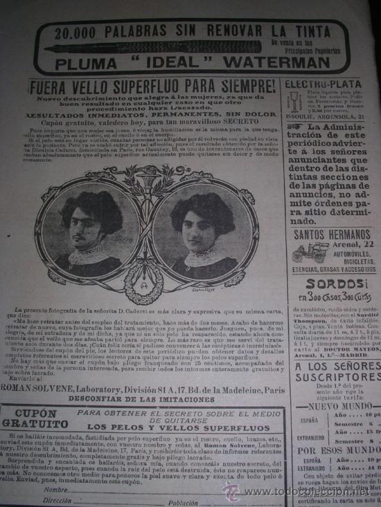 Coleccionismo de revistas y peri&oacute;dicos: Original Publicidad a&ntilde;os 20. Depitalorio, elimina vello superfluo para siempre