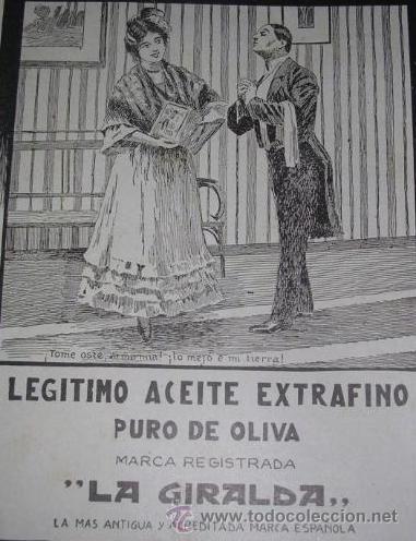 Coleccionismo de revistas y peri&oacute;dicos: Original Publicidad a&ntilde;os 20. Aceite de Oliva La Giralda