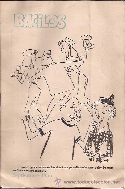 Coleccionismo de Revistas y Peri&oacute;dicos: REVISTA DE HUMOR-BACILOS-SEPTIEMBRE DE 1956-PATROCINIO FARMACEUTICO