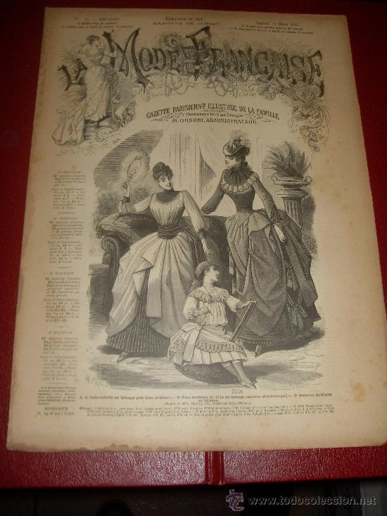 Collezionismo di Riviste e Giornali: LA MODE FRANCAISE. REVISTA, GAZETTE PARISIENNE. 1887. N&ordm; 11. PRIME ARTISTIQUE, LA ROCHE D&acute;ENFER...