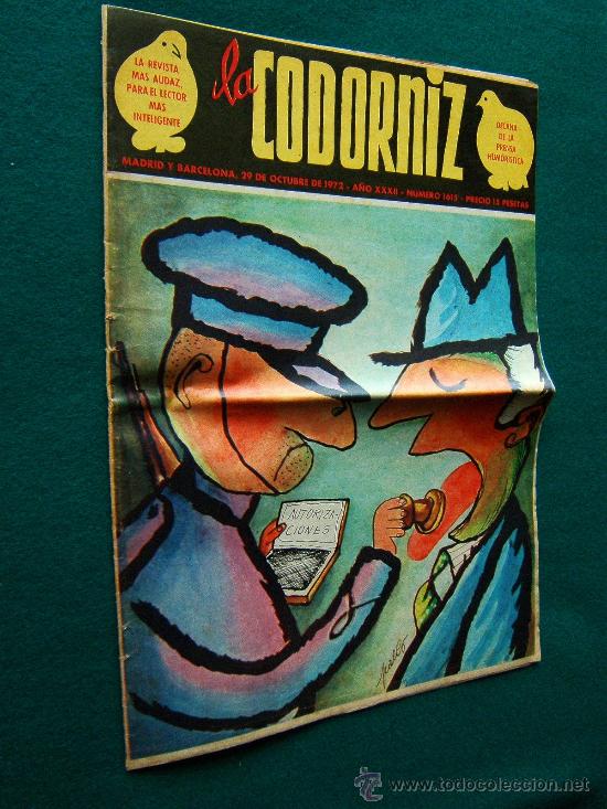 Coleccionismo de Revistas y Peri&oacute;dicos: LA CODORNIZ - LA REVISTA MAS AUDAZ PARA EL LECTOR MAS INTELIGENTE - N&ordm; 1615 - 1972