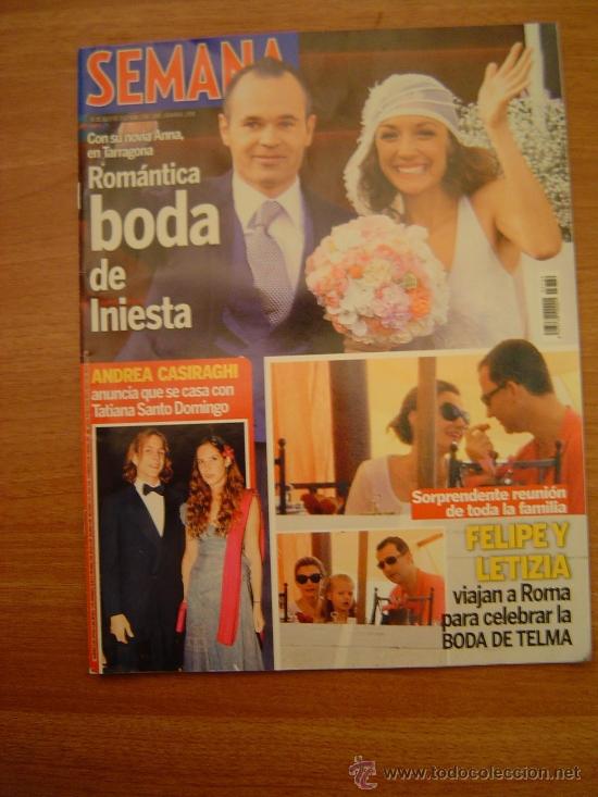 Coleccionismo de Revistas y Peri&oacute;dicos: REVISTA SEMANA - 18 JULIO 2012- N&ordm; 3780- BODA DE INIESTA