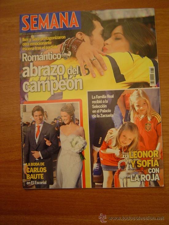 Coleccionismo de Revistas y Peri&oacute;dicos: REVISTA SEMANA 11 JULIO 2012- N&ordm; 3779- ROMANTICO ABRAZO DEL CAMPEON