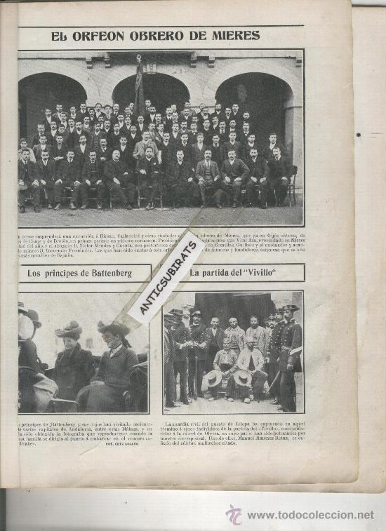Coleccionismo de revistas y peri&oacute;dicos: REVISTA.A&Ntilde;O 1906.ORFEON OBRERO DE MIERES.LADRONES.VIVILLO.ESTEPA.OLVERA.ACADEMIA DE GUARDIAS URBANOS