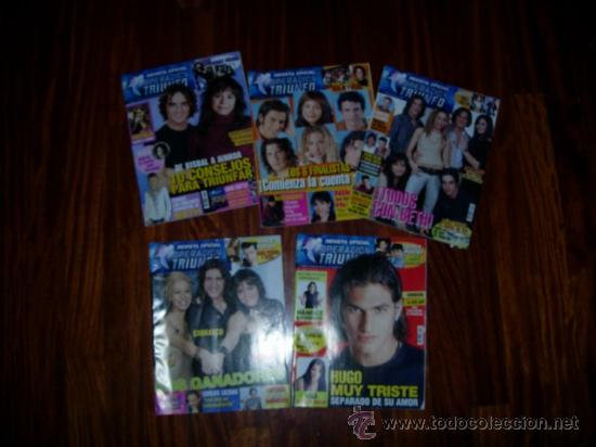 Coleccionismo de Revistas y Peri&oacute;dicos: 5 revistas de OPERACI&Ouml;N TRIUNFO II, las de la foto, con sus posters interiores(Bisbal)