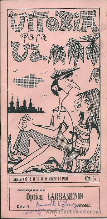 Collezionismo di Riviste e Giornali: VITORIA, REVISTA LOCAL- VITORIA PARA UD.-N&ordm; 34, 1968