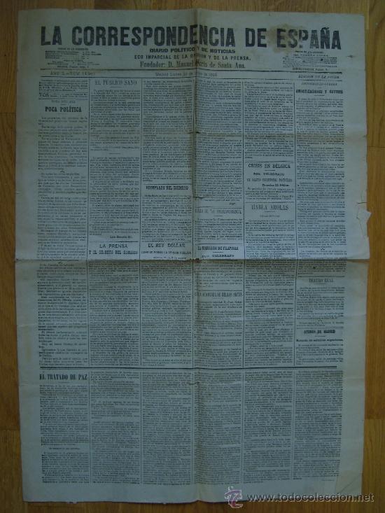 Coleccionismo de Revistas y Peri&oacute;dicos: LA CORRESPONDENCIA DE ESPA&Ntilde;A. 1899. DIARIO POLITICO. MANUEL MARIA DE SANTA ANA