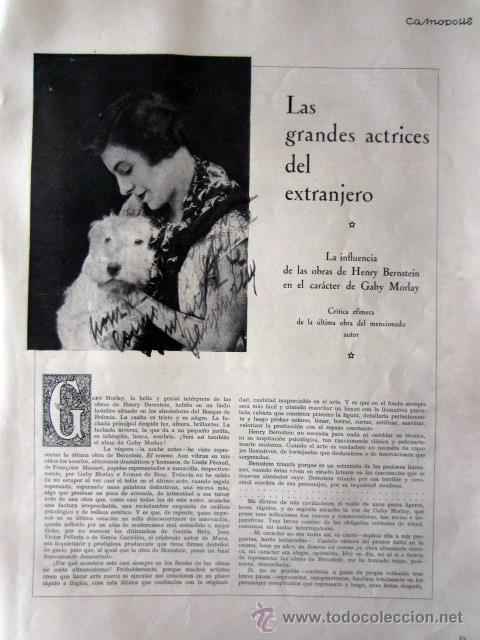Coleccionismo de revistas y peri&oacute;dicos: * CINE * HENRY BERNSTEIN, GABY MORLAY   - 1927