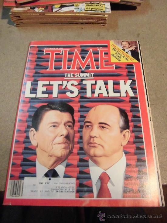 Coleccionismo de Revistas y Peri&oacute;dicos: REVISTA TIME  THE SUMMIT LET`S TALK   18 DE NOVIEMBRE 1985