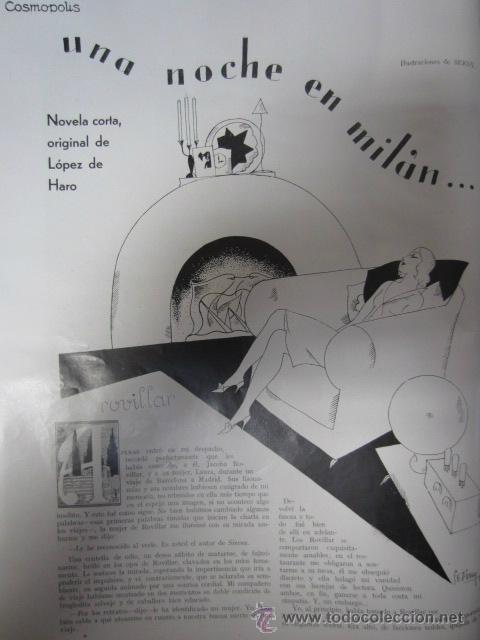 Coleccionismo de Revistas y Peri&oacute;dicos: Una noche en Mil&aacute;n / novela corta original de L&oacute;pez de Haro con ilustraciones de Serny - 1929