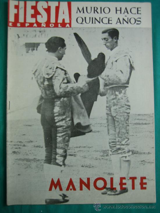 Coleccionismo de Revistas y Peri&oacute;dicos: Revista de toros FIESTA espa&ntilde;ola a&ntilde;os 60. Manolete