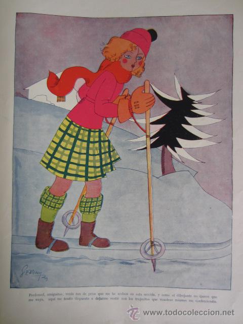 Coleccionismo de Revistas y Peri&oacute;dicos: Ilustraci&oacute;n de Serny ( esquiadora ) - 1930
