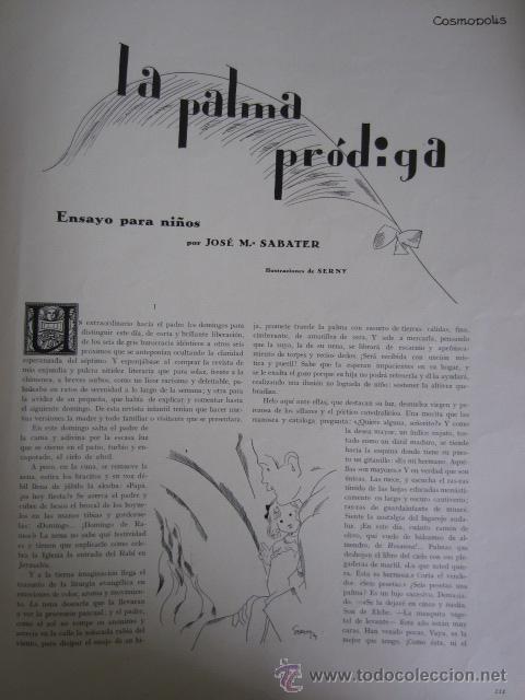 Coleccionismo de Revistas y Peri&oacute;dicos: La palma pr&oacute;diga / ensayo para ni&ntilde;os por Jos&eacute; M&ordf; Sabater; ilustraciones de Serny  - 1930