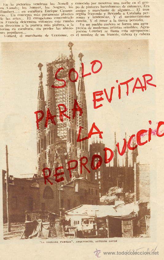 Coleccionismo de Revistas y Peri&oacute;dicos: SAGRADA FAMILIA 1935 ANTONIO GAUDI HOJA REVISTA