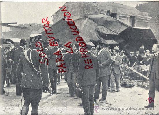 Collectionnisme de Revues et Journaux: MANRESA 1907  EL REY VISITA INUNDACION CIUDAD 2 HOJAS REVISTA
