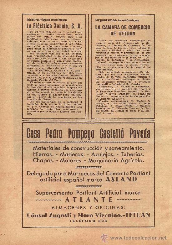Coleccionismo de revistas y peri&oacute;dicos: * TETU&Aacute;N * XAUEN * Publicidad: La el&eacute;ctrica Xaunia, C&aacute;mara de Comercio, Pedro Pompeyo Castell&oacute;- 1935