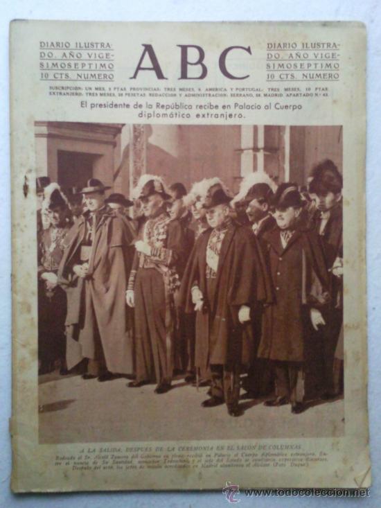 Coleccionismo de revistas y peri&oacute;dicos: PERIODICO ABC, N&ordm; 9014, 14 DE DICIEMBRE  DE 1931