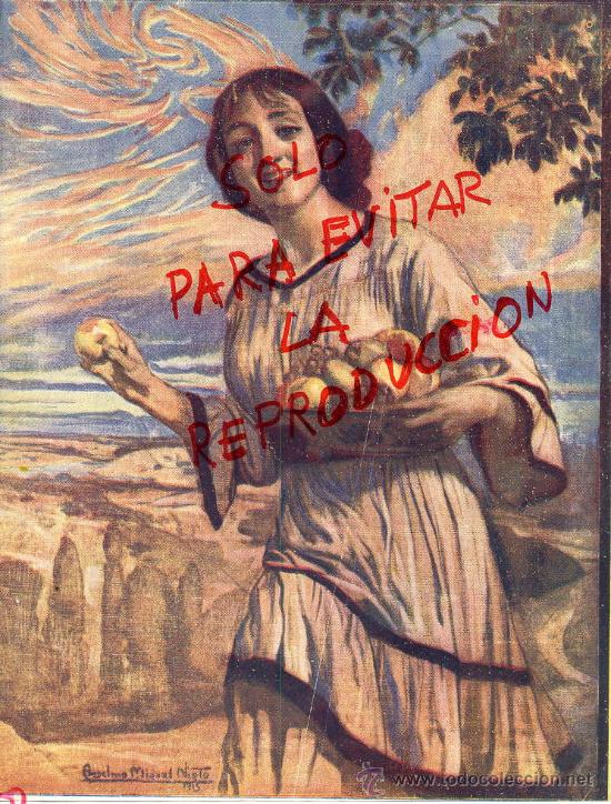 Sammeln von Zeitschriften und Zeitungen: ANSELMO MIGUEL NIETO 1914 ILUSTRACION HOJA PORTADA REVISTA