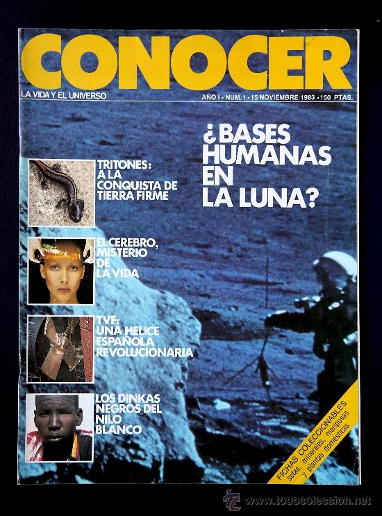 Coleccionismo de Revistas y Peri&oacute;dicos: CONOCER La Vida y el Universo  n&ordm; 1 - Bases en la Luna Tritones Cerebro TVF Helice Espa&ntilde;ola Dinkas