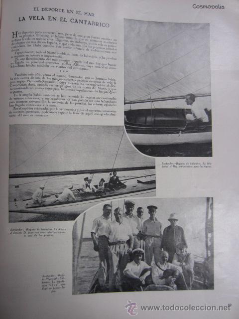 Coleccionismo de revistas y peri&oacute;dicos: La vela en el Cant&aacute;brico ( regatas de balandros en Santander)   - 1930 * COSM&Oacute;POLIS *