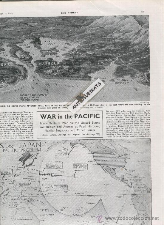 Coleccionismo de revistas y peri&oacute;dicos: REVISTA INGLESA THE SPHERE A&Ntilde;O 1941 SEGUNDA GUERRA MUNDIAL SUBMARINOS PEARL HARBOUR LIBYA