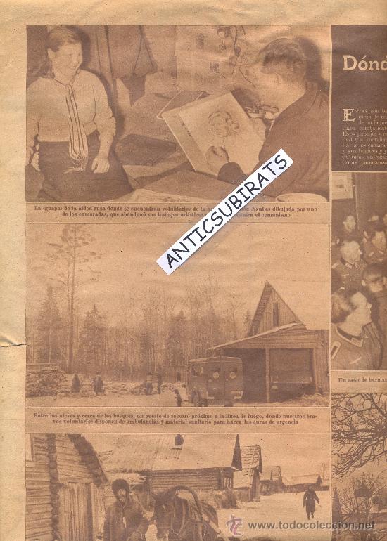 Coleccionismo de Revistas y Peri&oacute;dicos: REVISTA GRANDE A&Ntilde;O 1942 GRAN REPORATJE SOBRE VOLUNTARIOS LA DIVISION AZUL EN RUSIA VIDA COTIDIANA