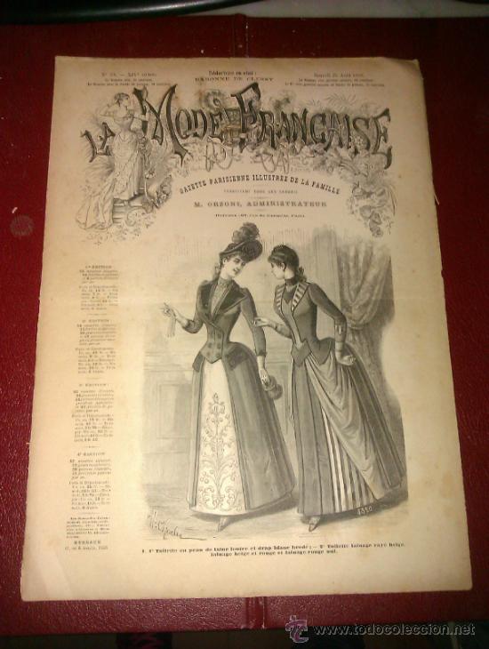 Collectionnisme de Revues et Journaux: LA MODE FRANCAISE. REVISTA, GAZETTE PARISIENNE. 1888. N&ordm; 34. CONSEILS PRATIQUES, REVUE MODE...