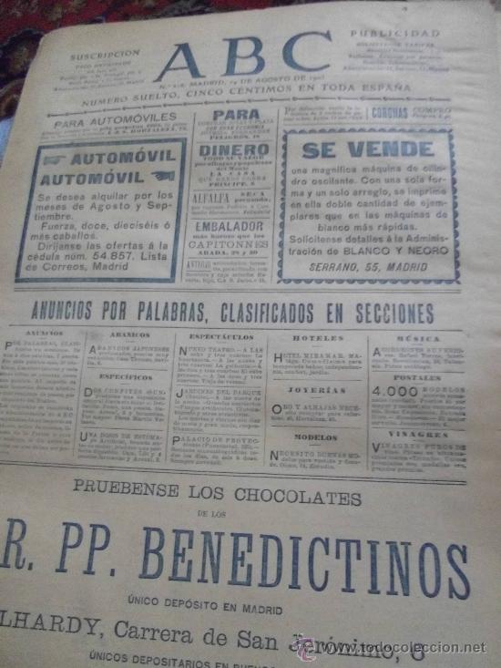 Coleccionismo de Revistas y Peri&oacute;dicos: PERIODICO ABC N&ordm; 216 A&Ntilde;O 1905 A&Ntilde;O DE SU FUNDACION  ACTUALIDAD MUNDIAL