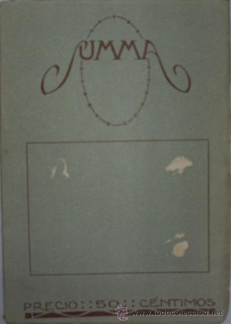 Colecionismo de Revistas e Jornais: SUMMA. REVISTA SELECTA ILUSTRADA QUINCENAL. A&Ntilde;O II. N&ordm; 11. 15 DE MARZO 1916
