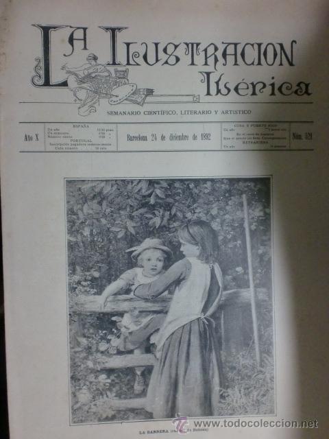 Coleccionismo de Revistas y Peri&oacute;dicos: REVISTA LA ILUSTRACION IBERICA. A&Ntilde;O X. N&ordm; 521. BARCELONA 24 DICIEMBRE 1892. VER DESCRIPCION