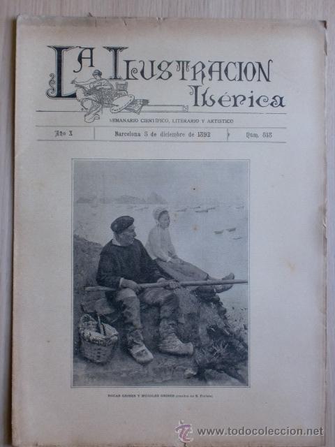 Coleccionismo de Revistas y Peri&oacute;dicos: REVISTA LA ILUSTRACION IBERICA. A&Ntilde;O X. N&ordm; 518. BARCELONA 3 DICIEMBRE 1892. VER DESCRIPCION