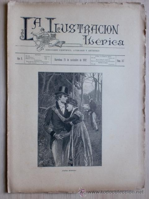 Coleccionismo de Revistas y Peri&oacute;dicos: REVISTA LA ILUSTRACION IBERICA. A&Ntilde;O X. N&ordm; 517. BARCELONA 26 NOVIEMBRE 1892. VER DESCRIPCION