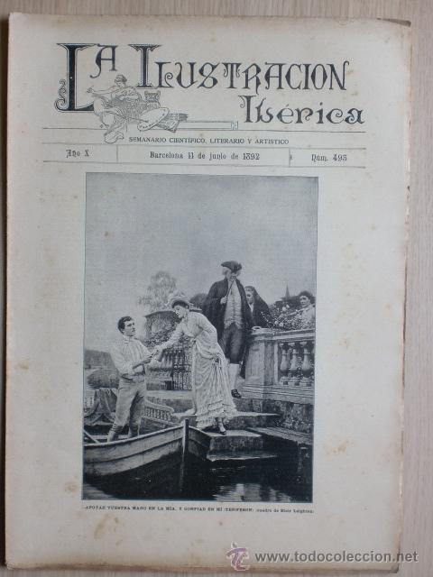 Coleccionismo de Revistas y Peri&oacute;dicos: REVISTA LA ILUSTRACION IBERICA. A&Ntilde;O X. N&ordm; 493. BARCELONA. 11 JUNIO 1892. VER DESCRIPCION