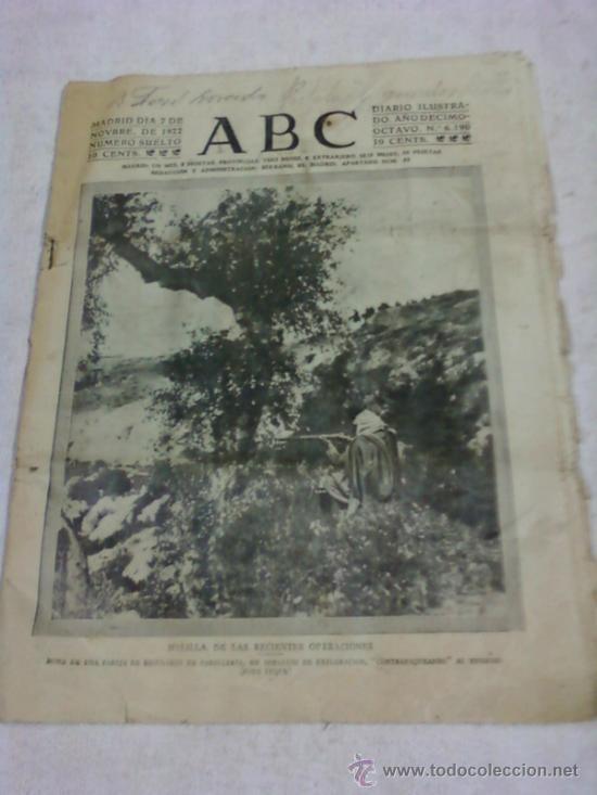 Coleccionismo de Revistas y Peri&oacute;dicos: EJEMPLAR DIARIO ABC . 7 DE NOVIEMBRE 1922